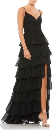 Mac Duggal Sleeveless Gown with Ruffled Skirt in Black at Nordstrom, Size 12