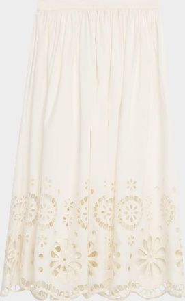 The Great. Super Bloom Eyelet Midi Skirt