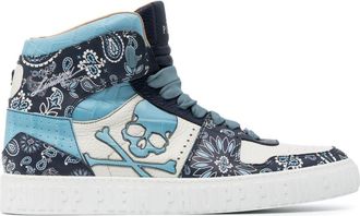 Philipp Plein paisley-print hi-top sneakers - men - Calf Leather/Calf Leather/Rubber - 39 - Blue