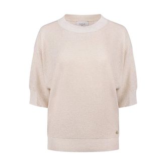 Nukus Nukus - Kinty Top Lurex - Dames - Truien - Beige - Maat: 3XL Viscose