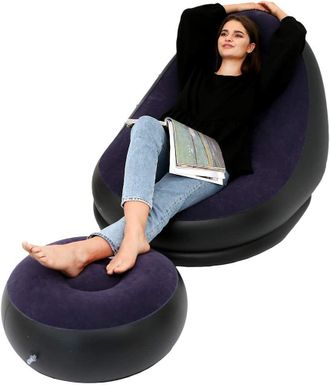 OEM Sof&aacute; Hinchable Y Reposapi&eacute;s Para Exteriores - Plegable (azul)