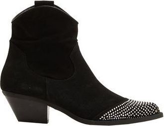 8 by YOOX SPLIT LEATHER WESTERN STUDS ANKLE BOOTS