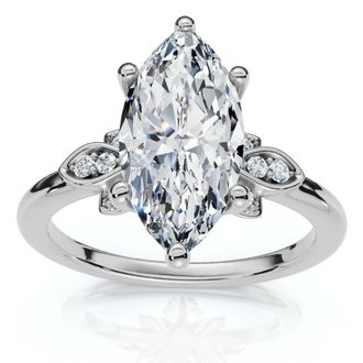 Pompeii3 Certified 2.04Ct Fiore Marquise Diamond Engagement Ring 14k Gold or Platinum Lab