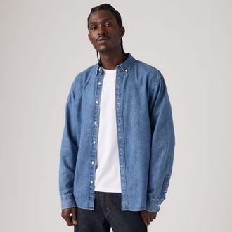 Levi's Classic Relaxed Shirt - Mens - L - Medium Wash / Estella Mid Wash