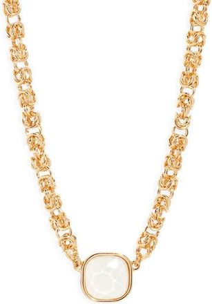 Nordstrom Faceted Stone Pendant Necklace in White- Gold at Nordstrom
