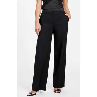 Marciano Thea Straight Leg Pants in Jblack-Black at Nordstrom, Size 46