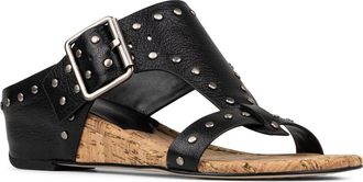 Donald J Pliner Buckle Wedge Sandal in Black at Nordstrom, Size 7.5