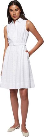 Brooks Brothers Klassieke katoenen overhemdjurk - Dames - Shirt Kleedjes - Wit - XL - Katoen - Kleedjes