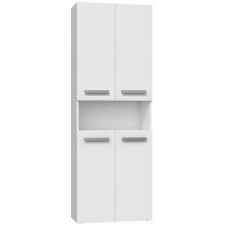 Hucoco Hucoco - Moby - Mueble De Ba&ntilde;o Con Dos Cestas - Tiradores Minimalistas - 174x60x30 - Torre De Almacenamiento