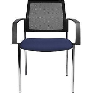 Topstar Silla Apilable De Malla 4 Patas Ue 2 Unid Asiento Azul