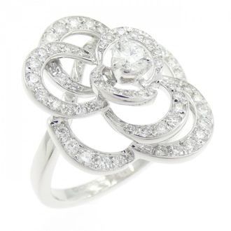 Chanel Camellia White Gold (18K) Band Ring (Pre-Owned)