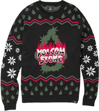 Volcom Holi Dazed Sweater Mens Multicolor Printed Long Sleeve Cozy RED588