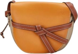 Loewe Pre-owned Cross Body Bags, female, Brown, Size: ONE SIZE Pre-owned Gate Leather Shoulder Bag