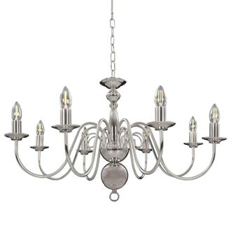 Berkfield Home Chandelier Silver 8 x E14 Bulbs
