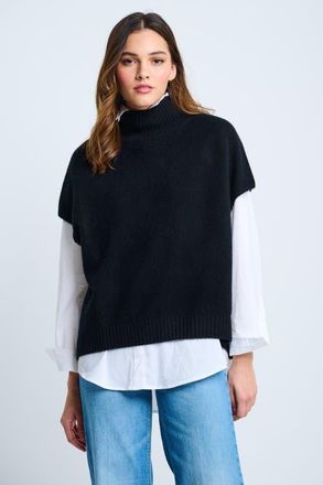 Lisa Todd With A Twist Cashmere Vest in Onyx at Nordstrom, Size X-Small