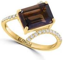 Effy Smoky Quartz & Diamond Ring in Brown at Nordstrom Rack, Size 7