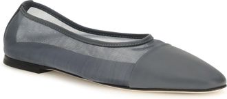 Dear Frances Womens Gala Mesh Ballerinas Steel Flat Shoes