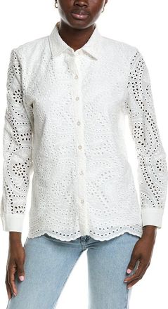 Jones New York Scalloped Eyelet Blouse