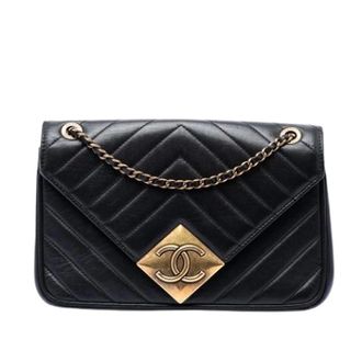 Chanel Pre-owned Quilted Lambskin Crossbody - Dames - Pre-owned - Zwart - Maat: ONE Size Leer