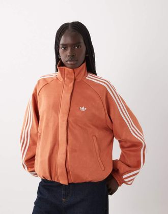 adidas Originals giacca da tuta in camoscio arancione bruciato