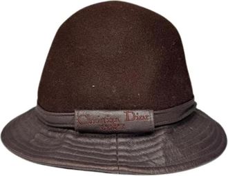 Dior Pre-owned Vintage Leren Hoed - Dames - Vintage Accessoires - Bruin - ONE Size - Leer - Vintage
