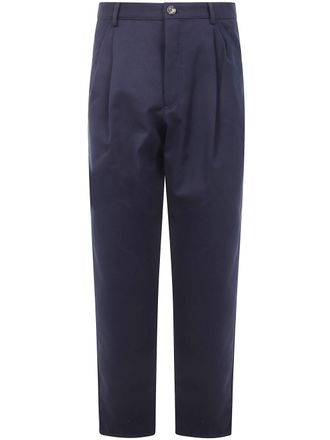 Brunello Cucinelli Brunello Cucinelli Mens Double Piences Chino Trousers - Dark Blue Cotton - Size EU 50 (Mens)