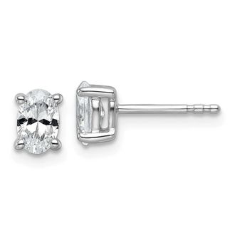 Diamond2Deal 14k Gold 3/4 ct Oval Lab Grown Diamond Stud Earrings VS Clarity, D-E Color