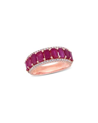 Rina Limor 14K Rose Gold 3.62 Ct. Tw. Diamond & Ruby Ring