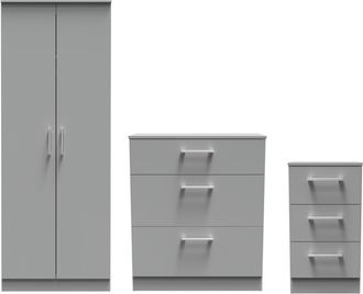 Welcome Furniture Denver Ready Assembled 3 Piece Bedroom Furniture Set - Grey - Welcome Furniture | TJ Hughes