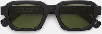 Retro Superfuture Sunglasses Caro Black Matte Hiw Matte Black/Green Unisex