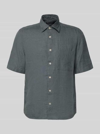 Marc O'Polo Regular Fit Freizeithemd aus reinem Leinen in Oliv, Gr&ouml;&szlig;e XXXL