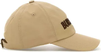 Burberry Womens A:mh Logo-Embroidered Cotton Gabardine Baseball Cap Beige