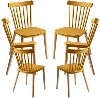 Regalos Miguel Regalos Miguel - Packs Sillas Comedor - Pack 6 Sillas Leka - Mostaza