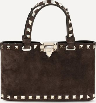 Valentino Garavani Borsa a Mano Rockstud mini in pelle scamosciata Woman UNI
