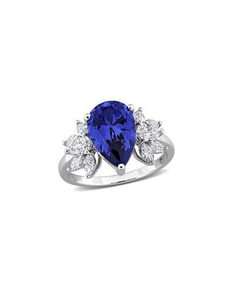 Rina Limor 18K 4.84 ct. tw. Lab-Grown Diamond & Lab-Grown Sapphire Floral Ring