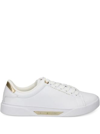 Tommy Hilfiger logo-detail leather sneakers - women - Calf Leather/Fabric/Rubber - 36 - White