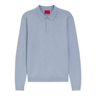 HUGO BOSS Hugo, Polo Shirts, male, Blue, Size: 2XL Polo in maglia