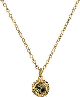 Ted Baker Soltell Solitaire Sparkle Crystal Pendant Necklace in Gold Tone/Black Crystal at Nordstrom