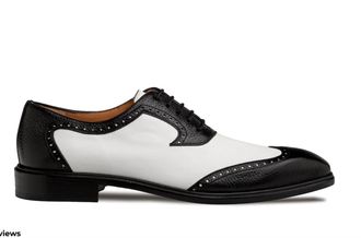 Mezlan Mens Two-Tone Spectator Oxford Shoes In Black/ White