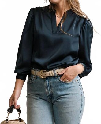 Ichi Total Eclipse Blouse In Navy