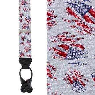Trafalgar Store Stars & Stripes Secret Silver Silk Novelty Button End Brace at Nordstrom