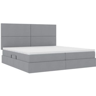 vidaXL Storage Bed with Mattress Light Grey 200 x 200 cm Faux Leather vidaXL