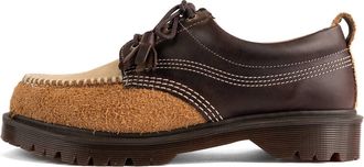 Dr. Martens Mens Lowell Leather Shoes In Dark Brown-Light Tan-Desert Brown