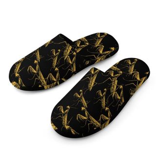 Generic Praying Mantis Insect Mens Cozy Memory Foam Slippers Warm Cotton House Shoes Comfy Slipper for Indoor Outdoor