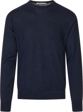 Montecore Maglione a girocollo - Heren - Ronde hals truien - Blauw - L - Truien & Vesten