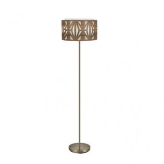 Fabrilamp Pie Salon Katerina 1xe27 Cuero/madera Oscura 162x40x40 Cm