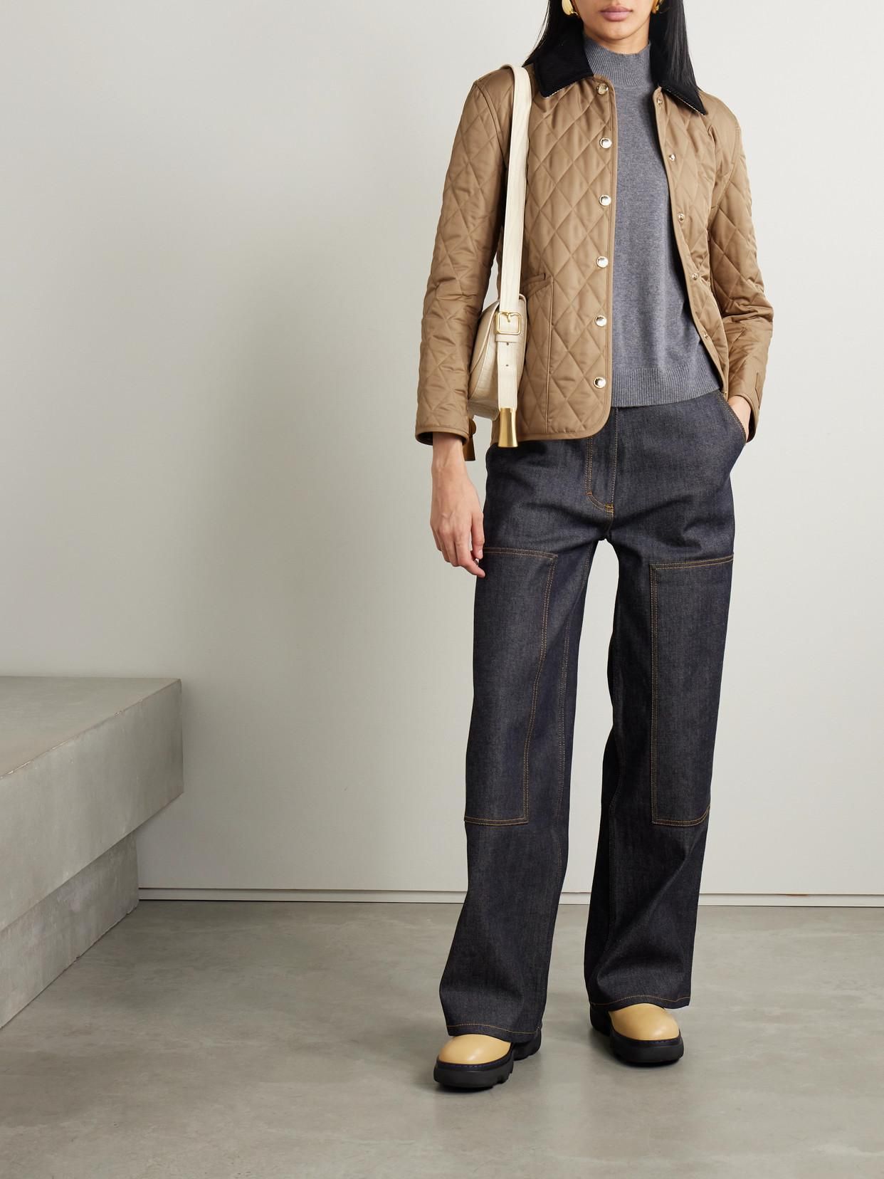 Burberry Steppjacke Aus Shell Mit Cordbesatz Braun ab 990,00