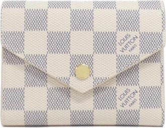 Louis Vuitton Damier Azur Azur Rose Ballerine Coated Canvas Wallet (Tri-Fold) (Pre-Owned)