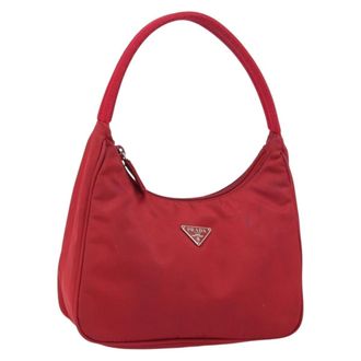 Prada Hobo Tessuto Red Nylon Handbag (Pre-Owned)