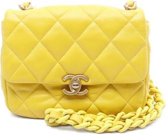 Chanel Borsa a mano Matelasse Chain mini 2021 - Giallo